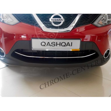 Накладка на нижнюю решетку (нерж. сталь) Nissan Qashqai II (2013-) бренд – Omtec (Omsaline) главное фото